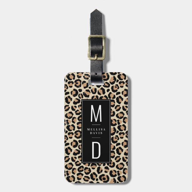 Leopard Print Luggage Tag Gepäckanhänger (Vorderseite vertikal)