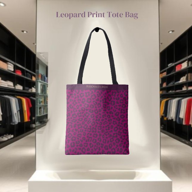 Leopard Print-Magenta- (Leopard Print-Magenta- Tote Bag)