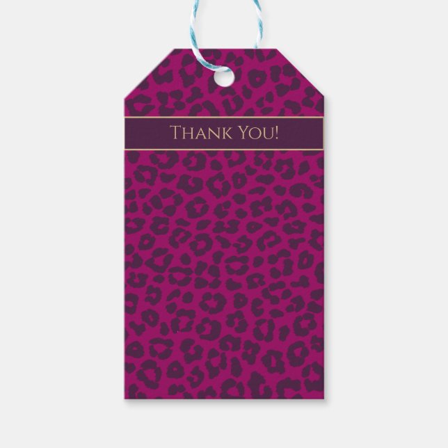 Leopard Print-Magenta- Geschenkanhänger (Vorderseite)