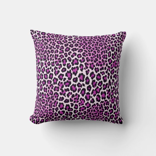 Leopard Print Magenta Pink Kissen (Vorderseite)