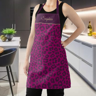 Leopard Print-Magenta- Schürze