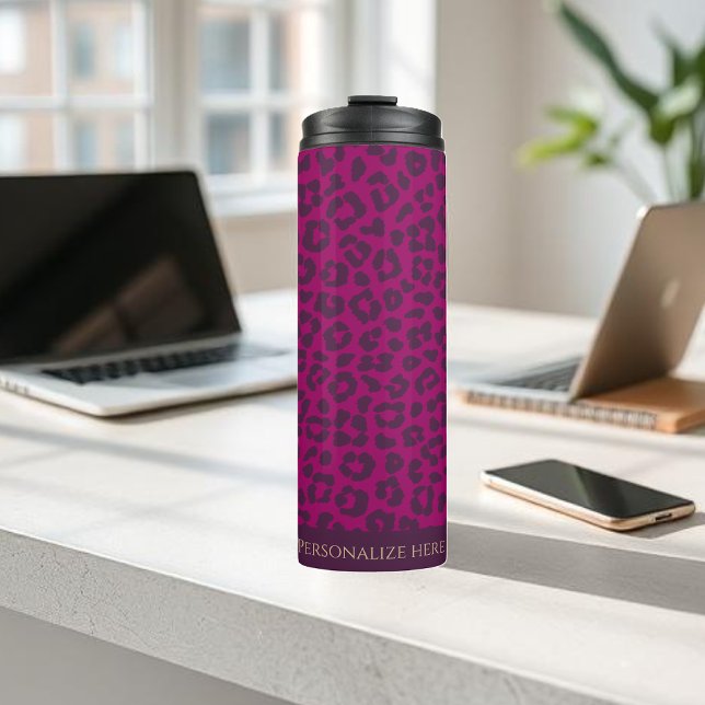 Leopard Print-Magenta- Thermosbecher (Leopard Print-Magenta- Thermal Tumbler )