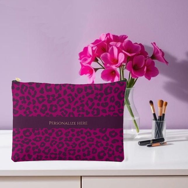 Leopard Print-Magenta- Zubehörtasche (Leopard Print-Magenta- Accessory Pouch )