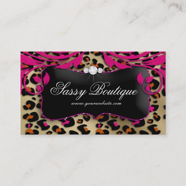 Leopard Print Makeup Artist Business Card Visitenkarte (Vorderseite)