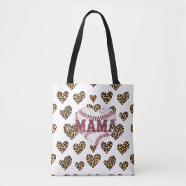 Leopard Print Mama Heart Tote Bag | Trendy Animal