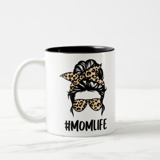Leopard Print Mama Life Zweifarbige Tasse