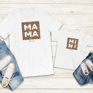 Leopard Print Mama und Mini Matching Outfit Kleinkind T-shirt