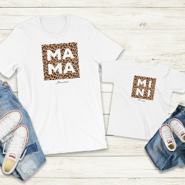 Leopard Print Mama und Mini Matching Outfit T-Shirt