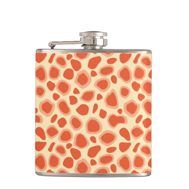 Leopard Print - Mandarin und hellorange Flachmann (Vorderseite)