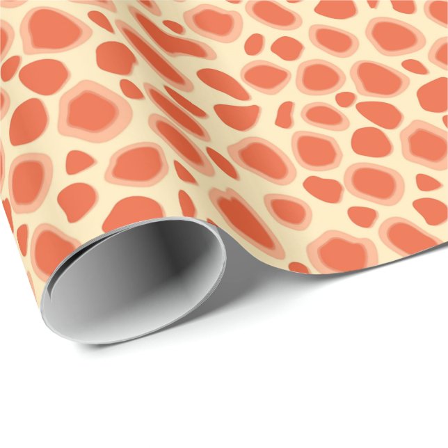 Leopard Print - Mandarin und hellorange Geschenkpapier (Rolleneckpunkt)