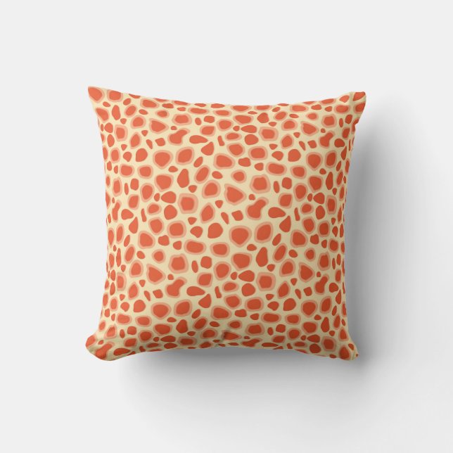 Leopard Print - Mandarin und hellorange Kissen (Vorderseite)