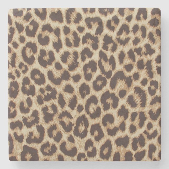 Leopard Print Marble Stone Untersetzer (Vorderseite)