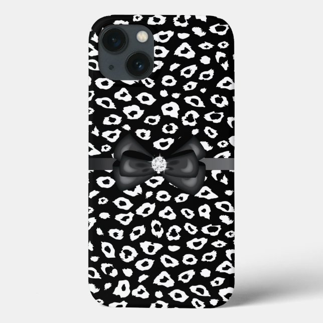 Leopard Print mit Bow Case-Mate iPhone Hülle (Rückseite)