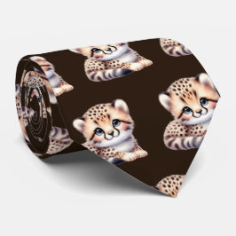 Leopard Print Modern Kawaii Niedlich Cheetah Babys Krawatte