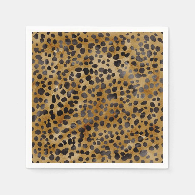 Leopard Print Modern Trendy Brautparty Serviette (Vorderseite)
