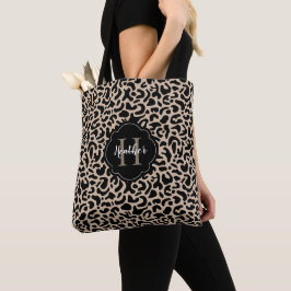 Leopard Print Monogram Totbeutel
