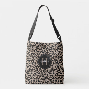 Leopard Print Monogram Totbeutel Tragetaschen Mit Langen Trägern