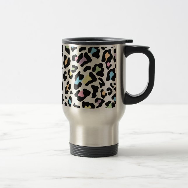 Leopard Print Multi Colors Reisebecher (Rechts)