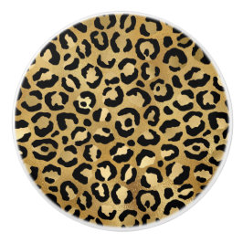 Leopard Print Muster in Gold und Schwarz Keramikknauf