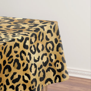 Leopard Print Muster in Gold und Schwarz Tischdecke
