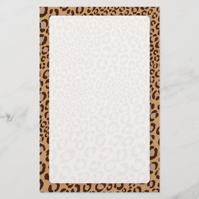 Leopard Print/Natural/Add Hintergrundfarbe!! Briefpapier (Vorderseite)