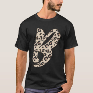 Leopard Print Niedlich Initial Letter B Monogram A T-Shirt