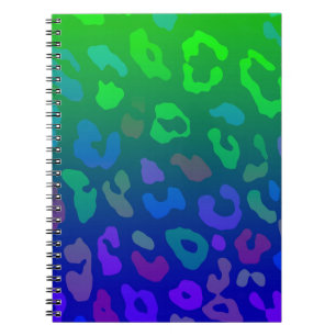 Leopard Print Ombre Blues Notizblock