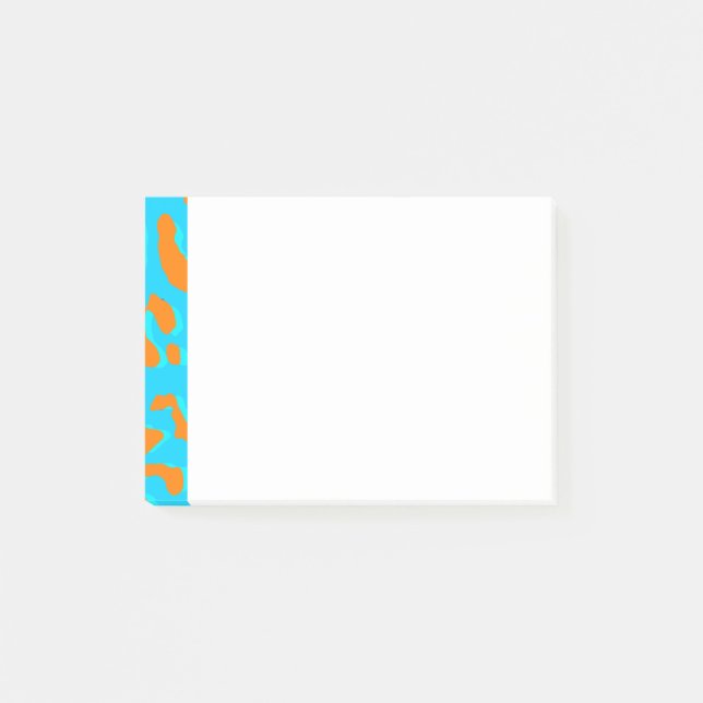 Leopard Print Orange Blue Post-it Klebezettel (Vorderseite)