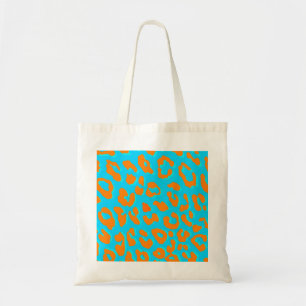 Leopard Print Orange Blue Tragetasche