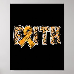 Leopard Print Orange Ribbon Faith Crps Bewusstsein Poster