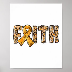 Leopard Print Orange Ribbon Faith Crps Bewusstsein Poster