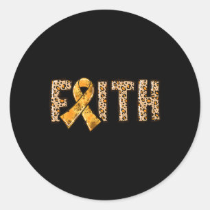 Leopard Print Orange Ribbon FAITH CRPS Bewusstsein Runder Aufkleber