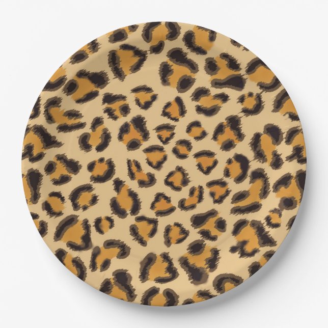 Leopard Print Pappteller (Vorderseite)