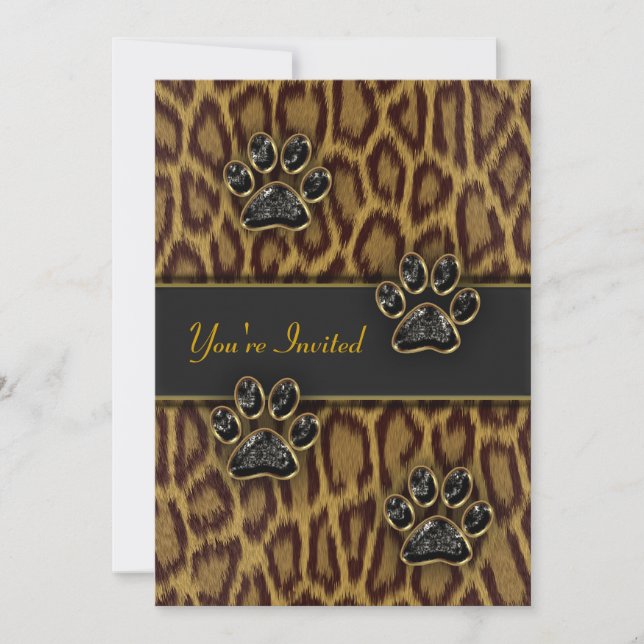 Leopard Print Party Template Einladung (Vorderseite)