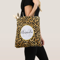 Leopard Print Patches in Gold und Schwarz Monogram
