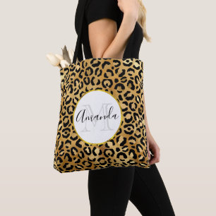 Leopard Print Patches in Gold und Schwarz Monogram
