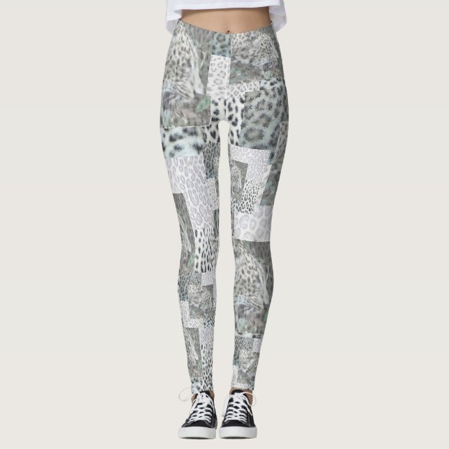 Leopard Print Pattern Legierung Leggings (Vorderseite)
