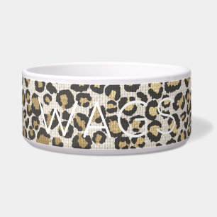 Leopard Print Pet NAME Animal Lover Wohngestaltung Napf