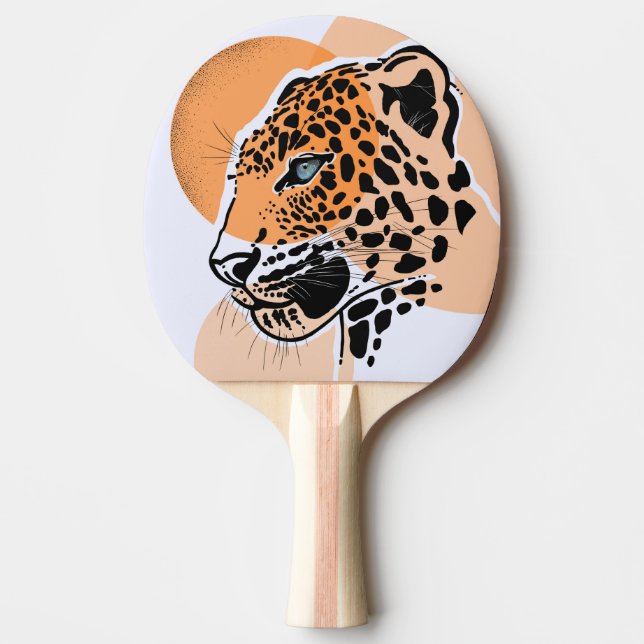 Leopard Print Ping Pong Paddle Tischtennis Schläger (Vorderseite)