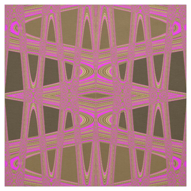 Leopard Print Pink Brown Zigzag Diamond Muster Stoff (Muster)