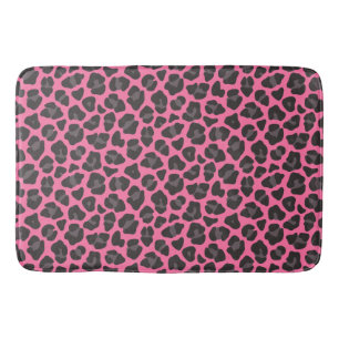 Leopard Print Pink Grau Badematte