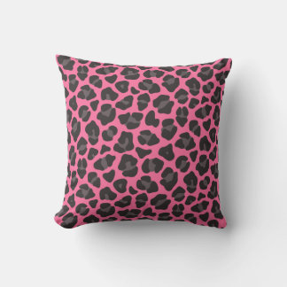Leopard Print Pink Grau Kissen