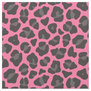 Leopard Print Pink Grau Stoff