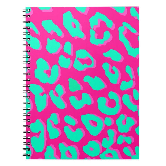 Leopard Print Pink Minze Notizblock (Vorderseite)
