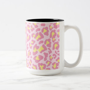 Leopard Print Pink und Gelb Zweifarbige Tasse