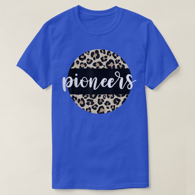 Leopard Print Pioneers Team Mascot School Spirit G T-Shirt (Design vorne)