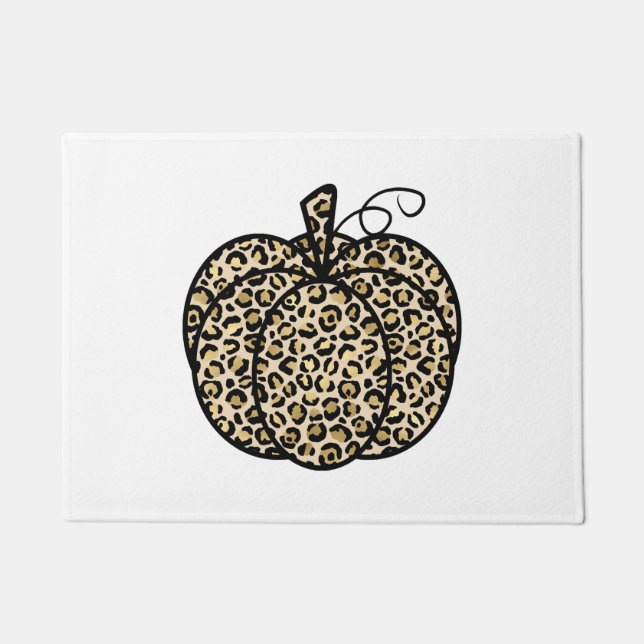 Leopard Print Pumpkin Fußmatte (Vorderseite)
