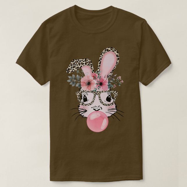 Leopard Print Rabbit Bunny Blasblase Gum East T-Shirt (Design vorne)