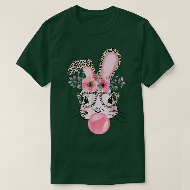 Leopard Print Rabbit Bunny Blasblase Gum East T-Shirt (Design vorne)