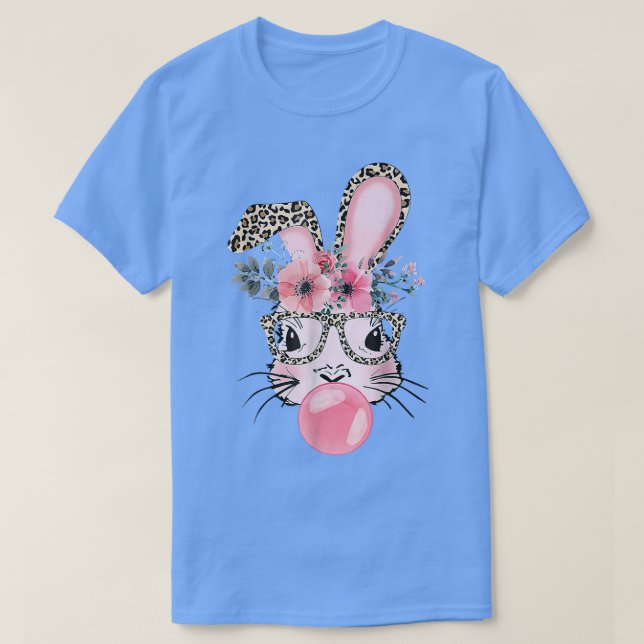 Leopard Print Rabbit Bunny Blasblase Gum East T-Shirt (Design vorne)